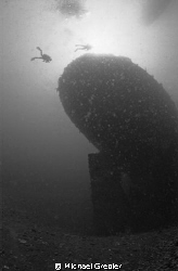 Two divers approach the stern of the sunken oil tanker "A... by Michael Grebler 